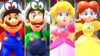 Super Mario Odyssey - Mario vs Luigi vs Peach vs Daisy (Splitscreen Race) - Full Game Walkthrough