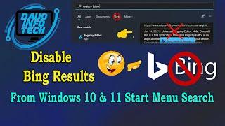 How To Disable Bing Search Results From Windows 11 Start Menu