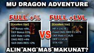 FULL +LVL VS FULL +% GEAR BUILD | MU DRAGON ADVENTURE #mudragonadventure #mumobile