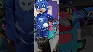 Houston mascot birthday party character pj boy cat, catboy moonball #shorts #reels  #catboy