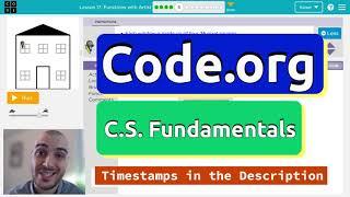 Code.org Course E Lesson 11 Functions with Artist | Answers Explained | Express Lesson 22 | 2021