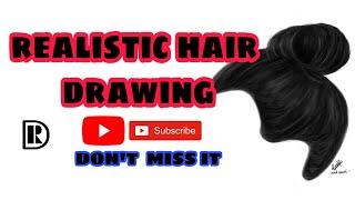HOW TO DRAW HAIR EASILY | REALISTIC HAIR DRAWING|DIGITAL ART|AUTODESK SKETCHBOOK TUTORIAL|TUTORIAL