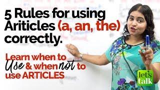 5 Advanced Rules to use Articles (an, an, the) correctly | Mistakes with Articles | English Grammar