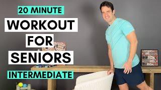 20 Minute Full Body Workout For Seniors  (Intermediate. Weights, Resistance bands)