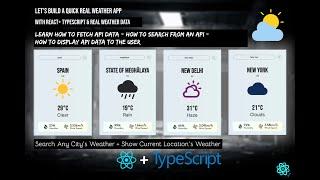 Dynamic  Weather App In React + Typescript Project| Fetch Real Weather Data | Created From Scratch!