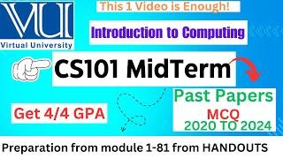 CS101 Midterm preparation || CS101 Past Papers Most Important MCQ || cs101 midterm