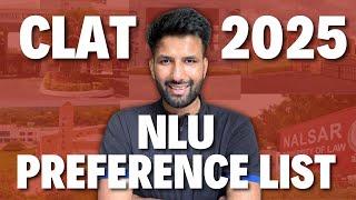 NLU Preference List - CLAT 2025 #clat #clat2025