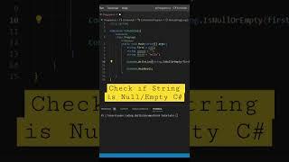 Check if String is Null or Empty C# #shorts #csharp #programming #coding