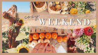 COZY FALL WEEKEND | sunflower fields, pumpkin festival, date night, & organizing our home 