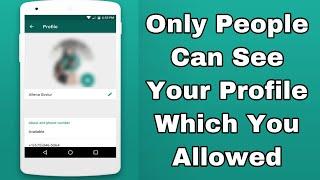 How to Change Who Can See Your Profile Photo on WhatsApp | how to hide whatsapp profile picture