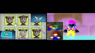 My Talking Tom VS SuperMarioGlitchy4 Sparta CyberD3ath Remix Comparison