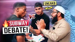 EXCITING DEBATE!! SNEAKÖ & Shaykh Uthman Takes on NY Street Preacher!