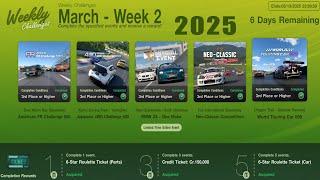 GT7|Weekly Challenges|March - Week 2|Cars & Setups(1.56)