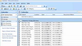 Group by category to delete Holidays from Outlook