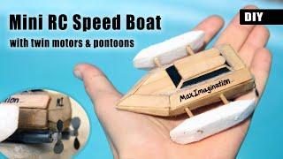 Build Your Own Mini RC Twin-Motor Speedboat on Pontoons! | DIY