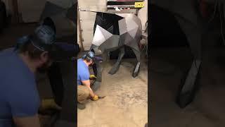 Production of polygonal metal sculptures in Alaska .Please share this video #alaska #moose