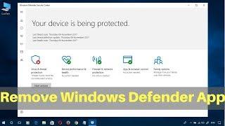 How to Remove “Windows Defender Security Center” App in Windows 10