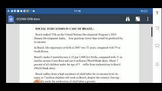 eco 501 gdb #1( date:7/12/2021) Social indicators in case of Brazil