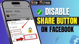 How Do i Disable the share Button on Facebook 2024 [ Easy ]