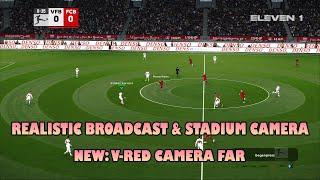 REALISTIC BROADCAST & STADIUM CAMERA (NEW: V-RED CAMERA FAR) - PES 2021 & FOOTBALL LIFE 2025