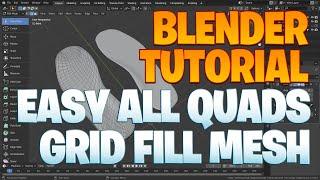 Blender beginner series No. 126 - Easy all quads grid fill mesh