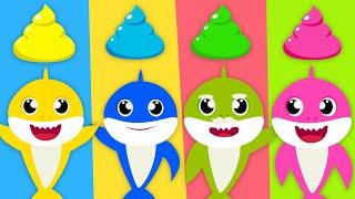 Colorful Poo Poo with Shark Family | Baby Shark Adventures for Kids by Bubbles