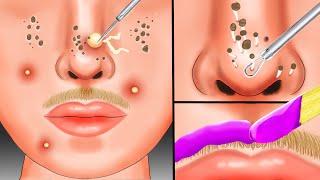 [ASMR] Treatment of blackheads, inflammatory acne | ASMR Animation