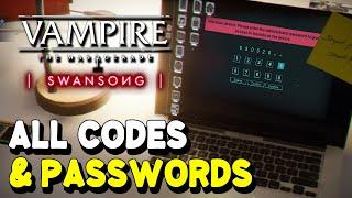 Vampire The Masquerade Swansong ALL PASSWORDS & CODES