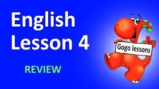 English Lesson 4 - REVIEW | Hello. What's your name? School vocabulary. ABC.