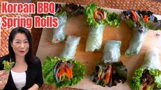 Korean Style Vietnamese Spring Rolls️ Korean BBQ Bulgogi Spring Rolls [Rice Paper Recipe 3 of 3]