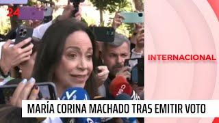 María Corina Machado tras emitir su voto: "Estamos viendo una participación apoteósica"  | 24 Horas