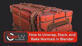 How to Unwrap, Stack, and Bake Normal Maps in Blender. (Zen UV + Bevel Shader)