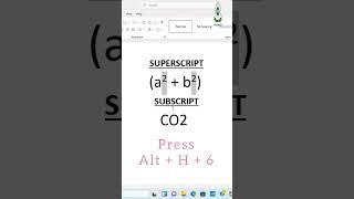 Subscript & Superscript in Microsoft word || Microsoft Excel & Word shortcuts for beginners  ||