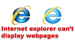 Fixed: Internet explorer can not display the web page