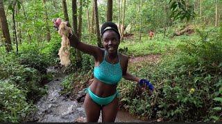 This is how African Girls bath in the village