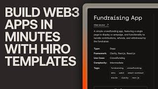 Build Web3 Apps in Minutes with Hiro Templates