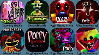 Zoonomaly 2 Mobile ,Poppy Playtime 4 Mobile, Poppy 3 Mobile, Poppy 2 , Poppy 4 Minecraft,RobloxPoppy