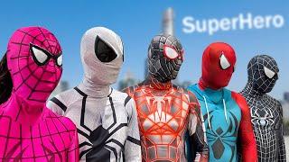 PRO 5 SUPERHERO TEAM || Hey Spider-Man , Go To Trainning Nerf Gun .....!!!  Funny Action Real Life