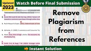 Remove plagiarism from References | Bibliography