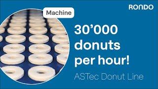 Fast industrial production of delicious donuts  | RONDO ASTec Donut Line