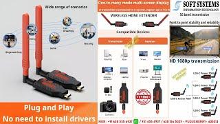 Soft Systems Wireless HDMI Extender 70 Meter TX/RX Set Connect up to 4 RX