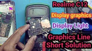 Realme C12 Graphics Display Light Problem Solution | Display graphics line Short Repair
