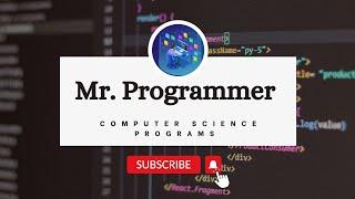 Mr. Programmer  #MrProgrammer