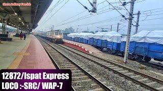 Hard Acceleration Of SRC /WAP-7 With 12872/Ispat Express Rushing Towards Src jn. @130 Kmph