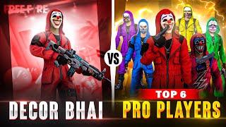 DecoR Gaming Vs 6 Pro Players 1 Vs 6 Squad Wipe Out  | DecoR Bhai - Garena FreeFire