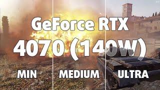  NVIDIA GeForce RTX 4070 [Laptop, 140W] - World of Tanks gameplay benchmarks (1080p)