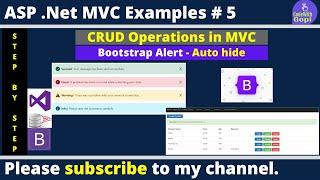 Auto Hide Bootstrap Alert in ASP.NET MVC | Show Success Message after submit data | MVC Examples