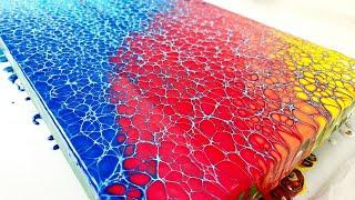 Metallic Swipe Acrylic Pour Painting - Bright, Happy, Fun Art Painting