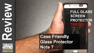 Best Samsung Galaxy Note 7 FULL GLASS Protector that works with all cases reviewed on my channel