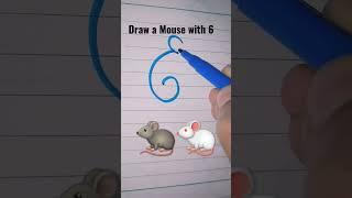 is it very simple???? draw a mouse with 6 #shorts #youtubeshorts #fentonpicture #mousedrawing 